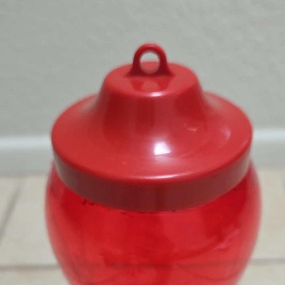 Red Hummingbird Feeder with Yellow Accents